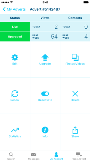 SpareRoom iPhone App screenshot of property management